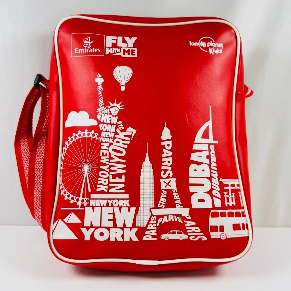 Emirates Fly With Me Lonely Planet Kids Red Messenger Bag Retro Aviation Collect